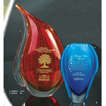9" Blue Bubble Art Glass Vase Award